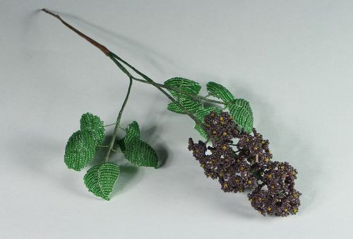 Lilas artificiel décoratif en perles de rocailles  - MADEheart.com