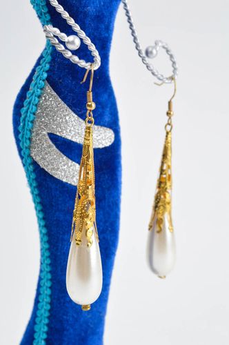 Orecchini di perline fatti a mano accessorio originale bello da donna - MADEheart.com