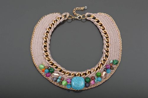 Handmade grelles Damen Collier Modeschmuck Halskette Accessoires für Frauen  - MADEheart.com