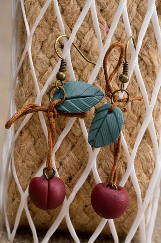Handmade stylish cute earrings designer clay earrings unusual jewelry gift - MADEheart.com