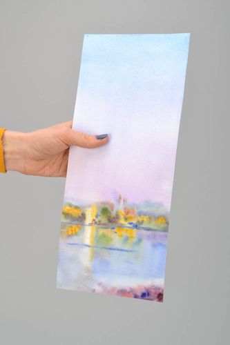 Homemade watercolor landscape painting  - MADEheart.com