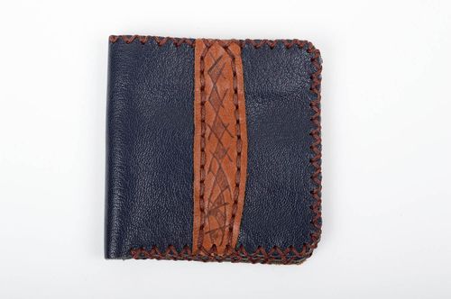 Small handmade leather wallet unusual unisex wallet fashion accessories - MADEheart.com