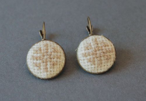 Vintage earrings with embroidery - MADEheart.com
