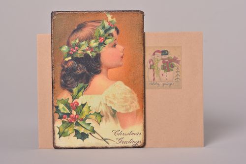 Unusual handmade greeting card vintage card decoupage ideas small gifts - MADEheart.com
