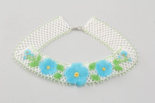 Beaded necklace Cornflowers - MADEheart.com