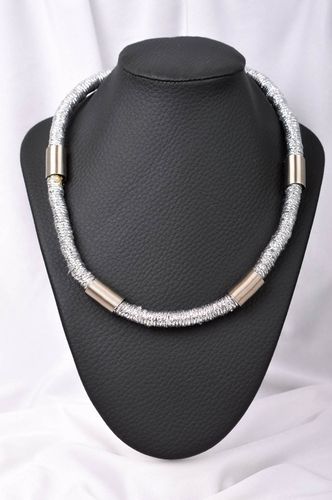 Handmade festive designer necklace unusual woven necklace beautiful jewelry - MADEheart.com