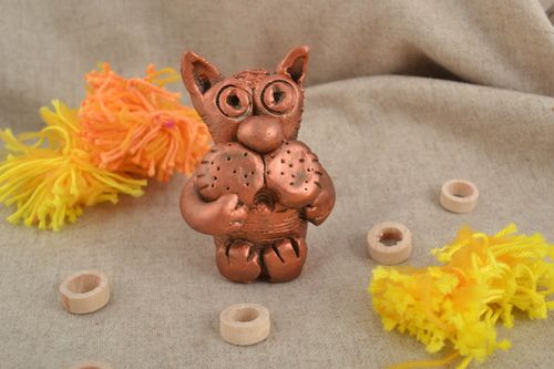 Figurina fatta a mano in ceramica animaletto divertente souvenir di terracotta - MADEheart.com