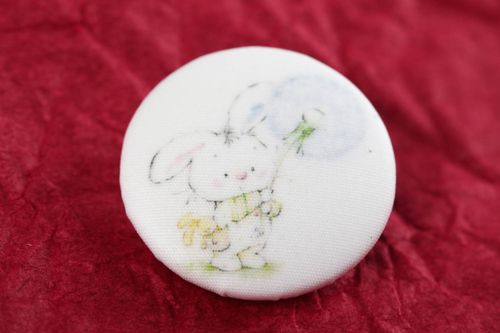 Botón decorativo hecho a mano regalo original material para manualidades Coneja - MADEheart.com