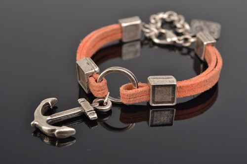 Handgemachtes originelles Armband mit Anker aus Metall für Männer und Frauen - MADEheart.com