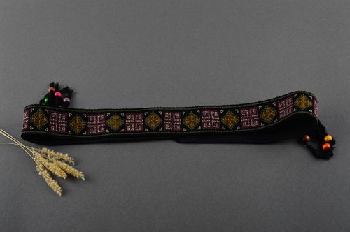 Beautiful handmade textile belt cross stitch belt fashion accessories for girls - MADEheart.com