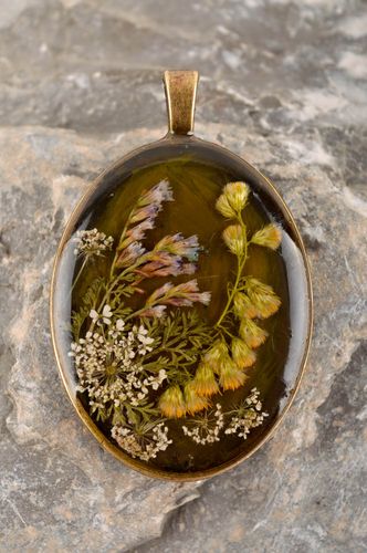 Romantic unusual accessory handmade botanical jewelry stylish cute pendant - MADEheart.com