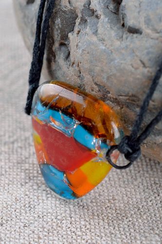 Handmade pendant dsigner glass pendant unusual gift for girls glass accessory - MADEheart.com