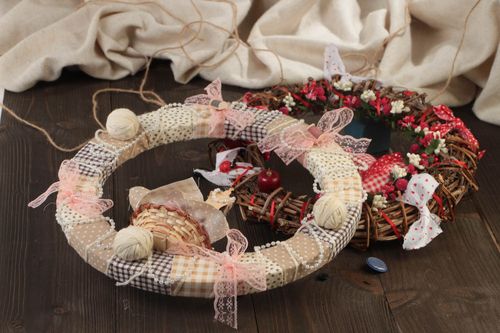 Conjunto de coronas para puertas decorativos bonitos 2 piezas hechas a mano - MADEheart.com