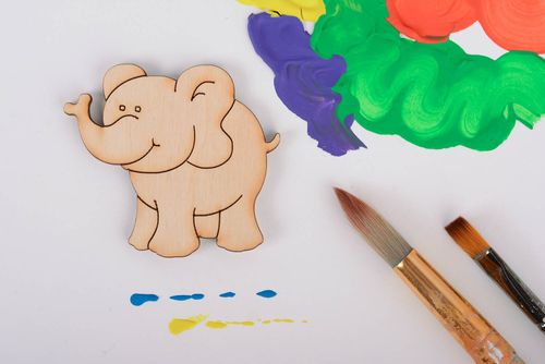 Magnet à décorer Éléphant souriant fait main - MADEheart.com