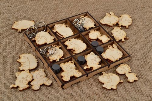 Handgefertigt Rohlinge zum Bemalen Holz Figuren Miniaturen Bemalen Set - MADEheart.com