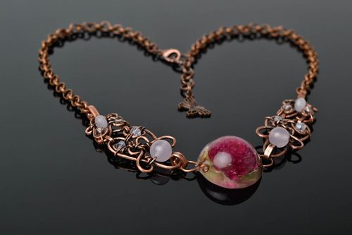 Collier für Frauen handgefertigt Halskette Kupfer originell Frauen Accessoire - MADEheart.com