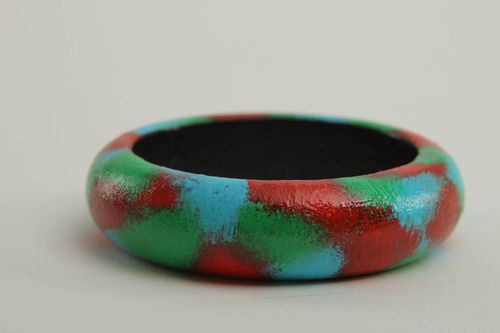 Красочный браслет с росписью ручной работы браслет на руку украшение из дерева - MADEheart.com
