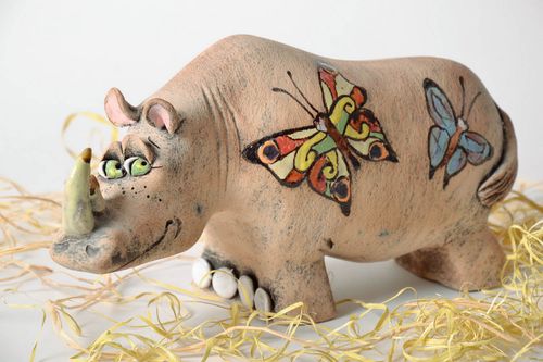 Figur aus Keramik Nashorn - MADEheart.com