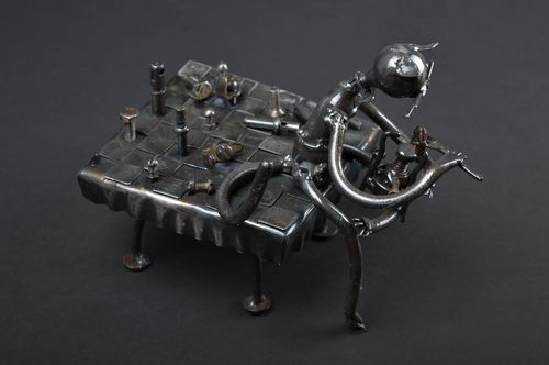 Unusual handmade metal figurine table decor ideas metal craft decorative use - MADEheart.com
