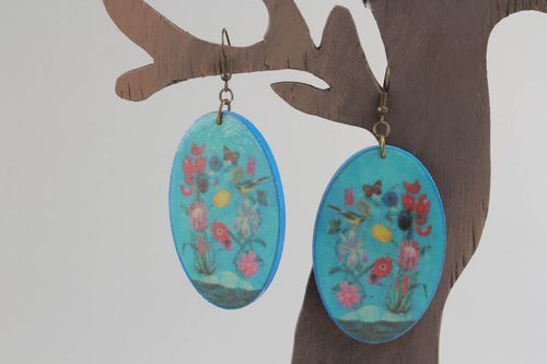 Ovale Ohrringe Blumen - MADEheart.com