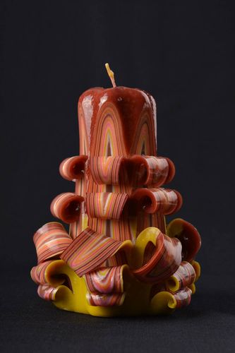 Vela decorativa hecha a mano color marrón decoración de casa vela de parafina - MADEheart.com