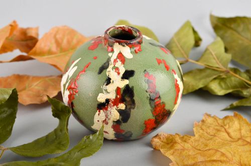Handgemachte Keramik bunte Vase ausgefallenes Geschenk Vasen Deko originell - MADEheart.com