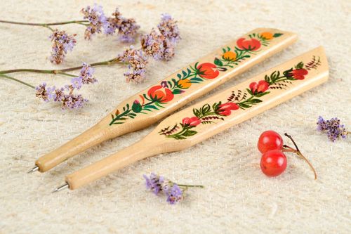 Handmade pen wooden pen for notes set of 2 items gift ideas wooden stationery - MADEheart.com