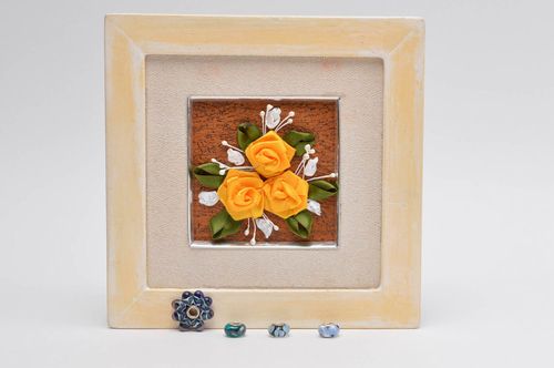 Handmade Wanddeko Bild Gemälde modern Bild mit Holzrahmen Deko zum Aufhängen  - MADEheart.com