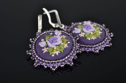 Boucles doreilles pendantes rondes Roses - MADEheart.com
