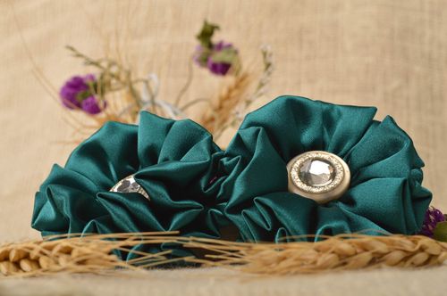 Handmade scrunchy set of 2 items unusual accesory flower scrunchy hair decor - MADEheart.com
