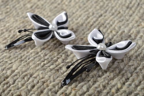 Unusual handmade hair clip childrens head accessories 2 pieces small gifts - MADEheart.com