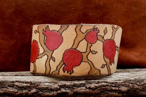 Handmade wrist bracelet natural leather stylish accessories fashionable present - MADEheart.com