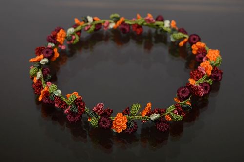 Handmade crochet necklace Blooming Garden - MADEheart.com