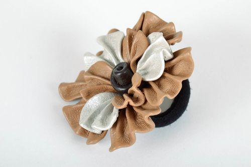 Leather scrunchy Flower - MADEheart.com