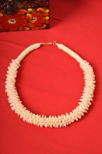 Beautiful handmade beaded necklace cool jewelry woven bead necklace small gifts - MADEheart.com
