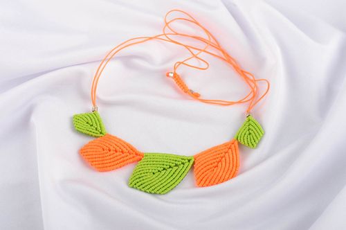 Handmade accessories unusual jewelry designer necklace threads necklace - MADEheart.com