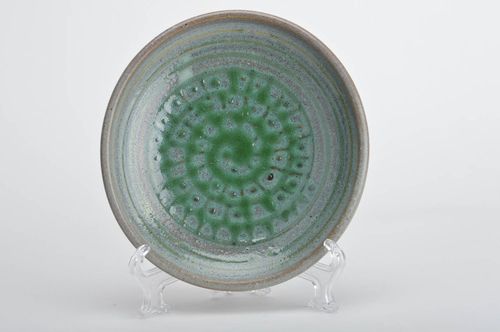 Plato decorativo hecho a mano original modelado de arcilla roja estiloso - MADEheart.com