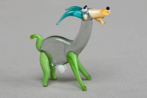 Handmade colored glass figurine of goat - MADEheart.com