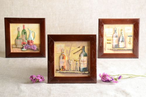 Tableaux muraux fait main Tableaux décoration 3 pièces Cadeau original  - MADEheart.com
