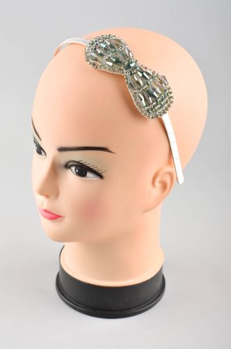 Unusual handmade accessory designer headband with bow stylish women present - MADEheart.com