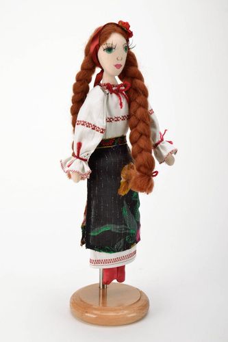 Soft doll with stand Ukrainian with red hair - MADEheart.com