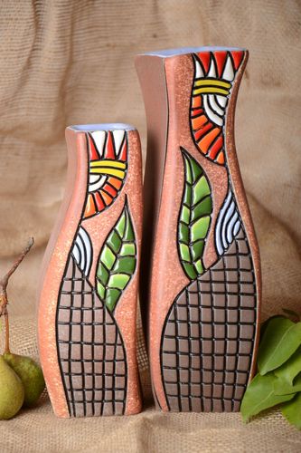 Vaso fiori fatto a mano in argilla vaso decorativo elementi decorativi - MADEheart.com