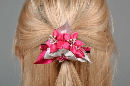 Satin hair clip Bouquet - MADEheart.com