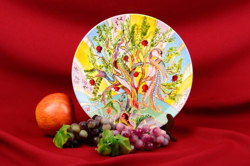 Handmade Teller aus Glas Geschirr aus Glas Glasteller farbig rund herrlich - MADEheart.com
