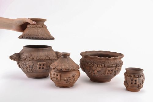 Conjunto da louça de cerâmica feito à mão  - MADEheart.com