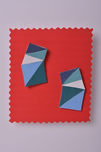 Ohrringe aus Leder Modeschmuck Ohrhänger handmade Ohrringe mit Silber Furnitur - MADEheart.com