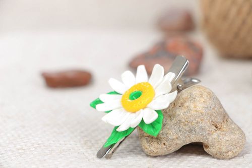 Haarspange Blume handgemachter Schmuck Damen Modeschmuck Accessoire für Haare - MADEheart.com