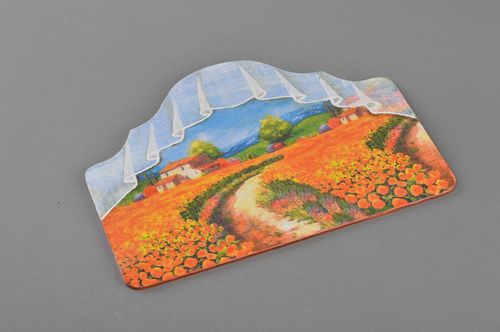 Handmade Holz Wandbild für Küche Serviettentechnik mit Schleier originell Feld - MADEheart.com