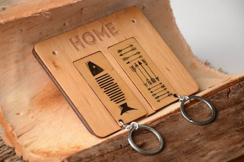 Porta llaves de madera decoupage llaveros hechos a mano accesorio decorativo - MADEheart.com