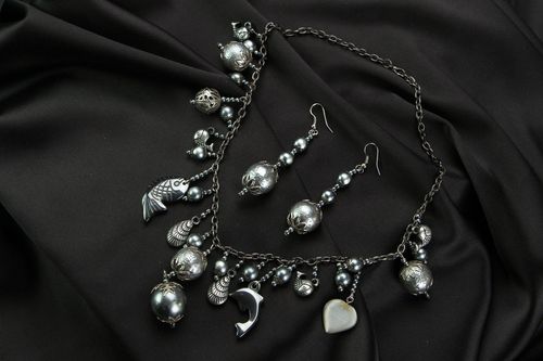 Ensemble collier boucles doreilles original - MADEheart.com
